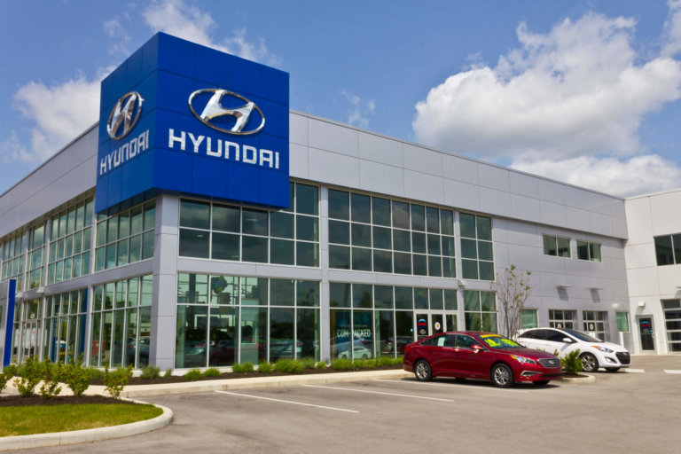 Hyundai store with cars that have the theta II engine.